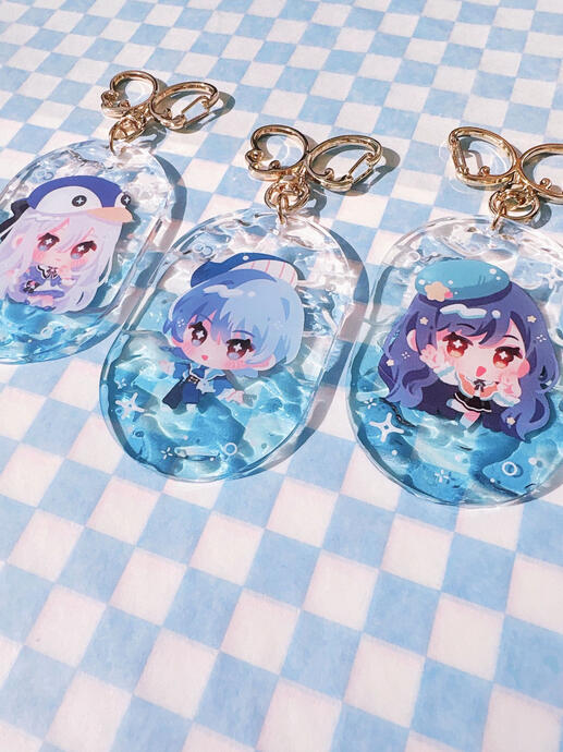 wavy acrylic charms